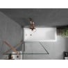 Mexen Next Badewannenabtrennung 1-flügelig 80 x 150 cm, schwarzer Rahmen, gebürstetes Kupfer - 895-080-000-00-70-65