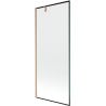 Mexen Next Badewannenabtrennung 1-flügelig 80 x 150 cm, schwarzer Rahmen, gebürstetes Kupfer - 895-080-000-00-70-65