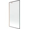 Mexen Next Badewannenabtrennung 1-flügelig 90 x 150 cm, schwarzer Rahmen, gebürstetes Kupfer - 895-090-000-00-70-65