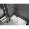 Mexen Next Badewannenfaltwand 1-flügelig 100 x 150 cm, schwarzer Rahmen, gebürstetes Kupfer - 895-100-000-00-70-65