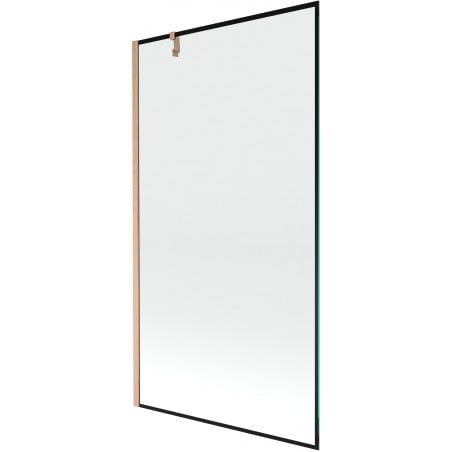 Mexen Next Badewannenfaltwand 1-flügelig 100 x 150 cm, schwarzer Rahmen, gebürstetes Kupfer - 895-100-000-00-70-65