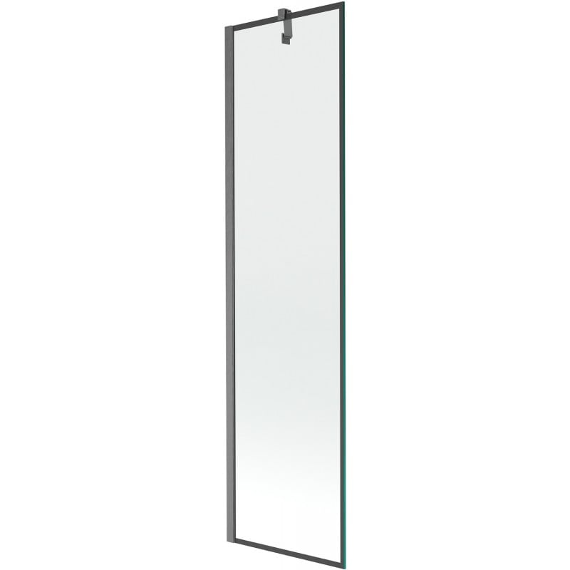 Mexen Next 1-flügelige Badewannenabtrennung 50 x 150 cm, schwarzer Rahmen, gebürstet Gun Gray - 895-050-000-00-70-66