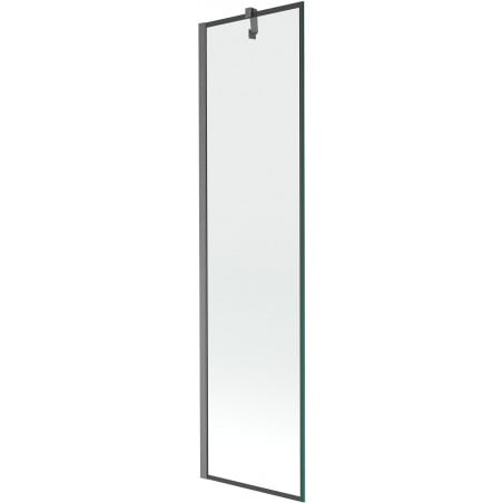 Mexen Next 1-flügelige Badewannenabtrennung 50 x 150 cm, schwarzer Rahmen, gebürstet Gun Gray - 895-050-000-00-70-66