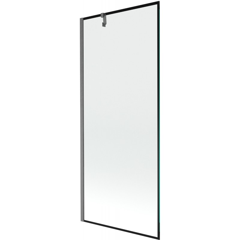 Mexen Next Duschwand 1-flügelig 80 x 150 cm, schwarzer Rahmen, gebürstet Gun Gray - 895-080-000-00-70-66