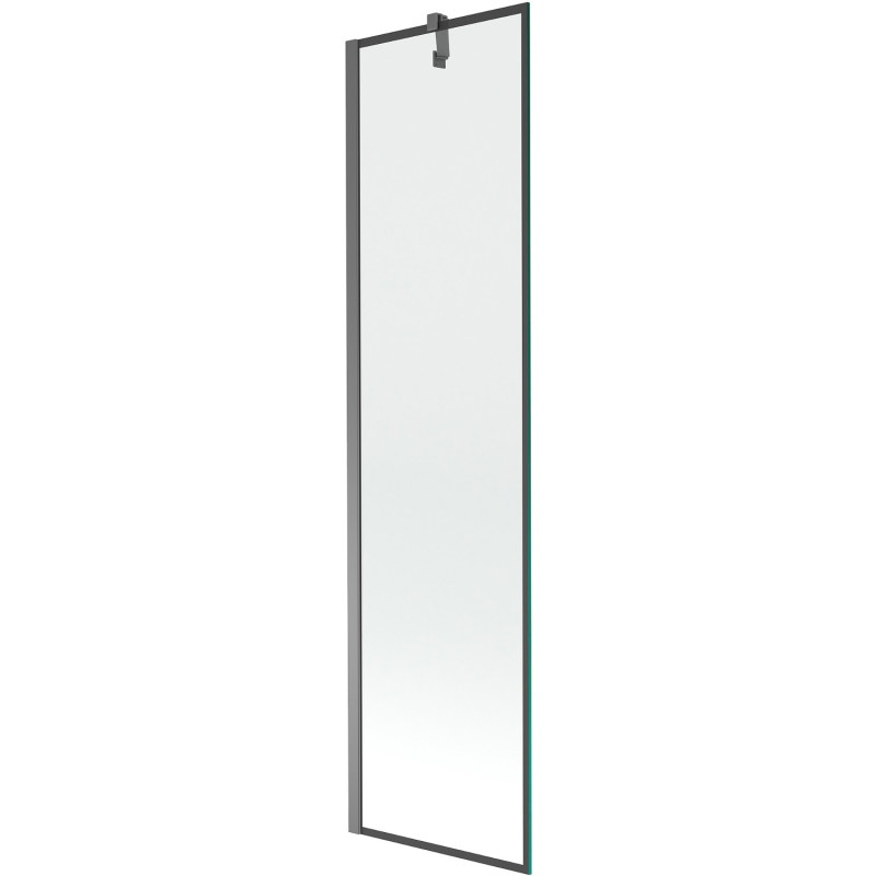 Mexen Next 1-flügelige Badewannenfalttür 50 x 150 cm, schwarzer Rahmen, Gun Metal - 895-050-000-00-70-95