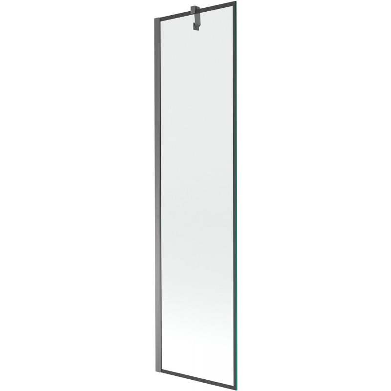 Mexen Next Badeabtrennung 1-flügelig 50 x 150 cm, schwarzer Rahmen, Gun Metal - 895-050-000-00-70-95