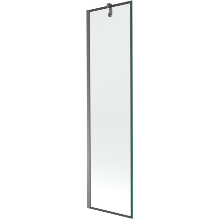 Mexen Next 1-flügelige Badewannenfalttür 50 x 150 cm, schwarzer Rahmen, Gun Metal - 895-050-000-00-70-95