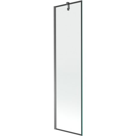 Mexen Next Badeabtrennung 1-flügelig 50 x 150 cm, schwarzer Rahmen, Gun Metal - 895-050-000-00-70-95