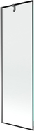 Mexen Next Badeabtrennung 1-flügelig 60 x 150 cm, schwarzer Rahmen, Gun Metal - 895-060-000-00-70-95