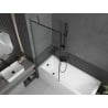 Mexen Next Badewannenabtrennung 1-flügelig 80 x 150 cm, schwarzer Rahmen, Gun Metal - 895-080-000-00-70-95