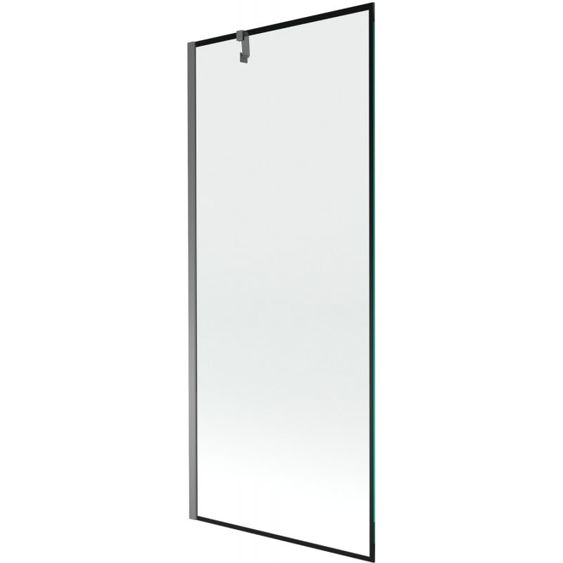Mexen Next Badewannenabtrennung 1-flügelig 80 x 150 cm, schwarzer Rahmen, Gun Metal - 895-080-000-00-70-95