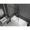 Mexen Next Badewannenwand 1-flügelig 100 x 150 cm, schwarzer Rahmen, Gun-Metal - 895-100-000-00-70-95