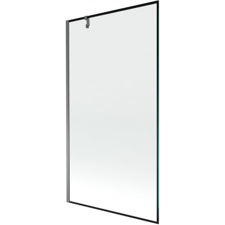 Mexen Next Badewannenwand 1-flügelig 100 x 150 cm, schwarzer Rahmen, Gun-Metal - 895-100-000-00-70-95