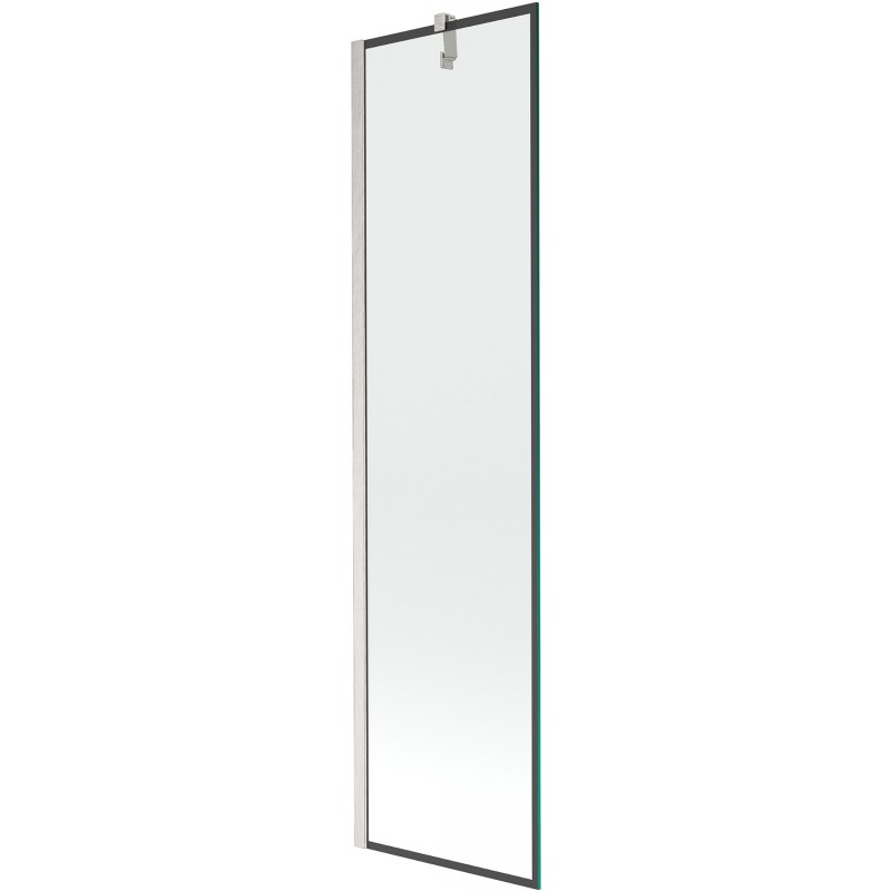 Mexen Next Badewannenfaltwand 1-flügelig 50 x 150 cm, schwarzer Rahmen, gebürstetes Nickel - 895-050-000-00-70-97