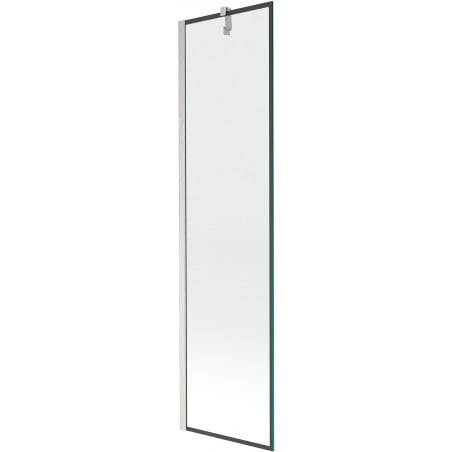 Mexen Next Badewannenfaltwand 1-flügelig 50 x 150 cm, schwarzer Rahmen, gebürstetes Nickel - 895-050-000-00-70-97