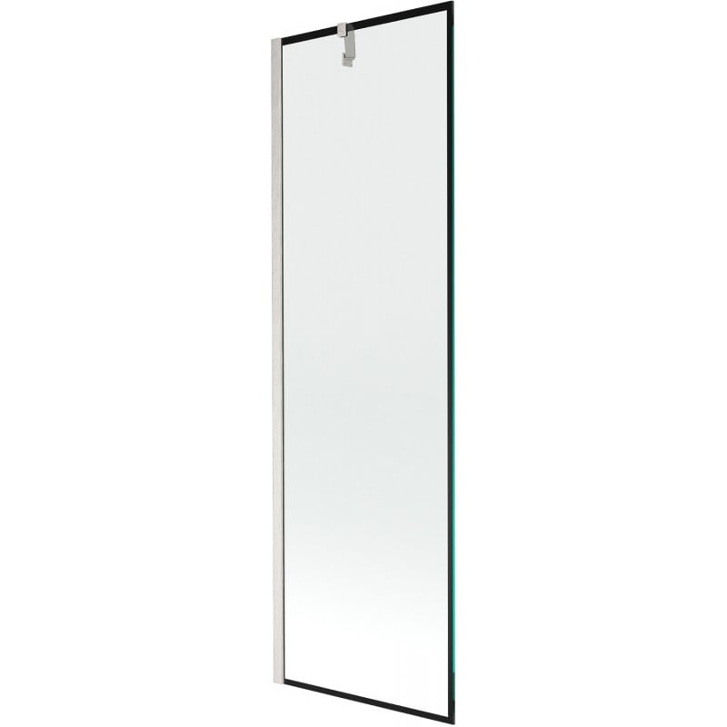 Mexen Next Badewannenabtrennung 1-flügelig 60 x 150 cm, schwarzer Rahmen, gebürstetes Nickel - 895-060-000-00-70-97