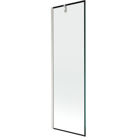 Mexen Next Badewannenabtrennung 1-flügelig 60 x 150 cm, schwarzer Rahmen, gebürstetes Nickel - 895-060-000-00-70-97