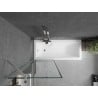 Mexen Next Badewannenabtrennung 1-flügelig 70 x 150 cm, schwarzer Rahmen, gebürsteter Nickel - 895-070-000-00-70-97