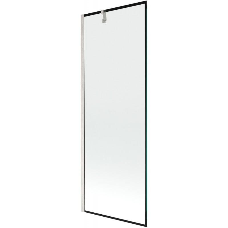 Mexen Next Badewannenabtrennung 1-flügelig 70 x 150 cm, schwarzer Rahmen, gebürsteter Nickel - 895-070-000-00-70-97