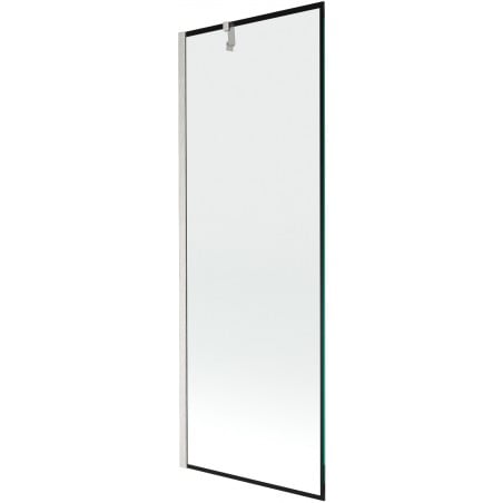 Mexen Next Badewannenabtrennung 1-flügelig 70 x 150 cm, schwarzer Rahmen, gebürsteter Nickel - 895-070-000-00-70-97