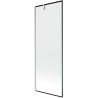 Mexen Next Badewannenabtrennung 1-flügelig 70 x 150 cm, schwarzer Rahmen, gebürsteter Nickel - 895-070-000-00-70-97