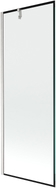 Mexen Next Badewannenabtrennung 1-flügelig 70 x 150 cm, schwarzer Rahmen, gebürsteter Nickel - 895-070-000-00-70-97