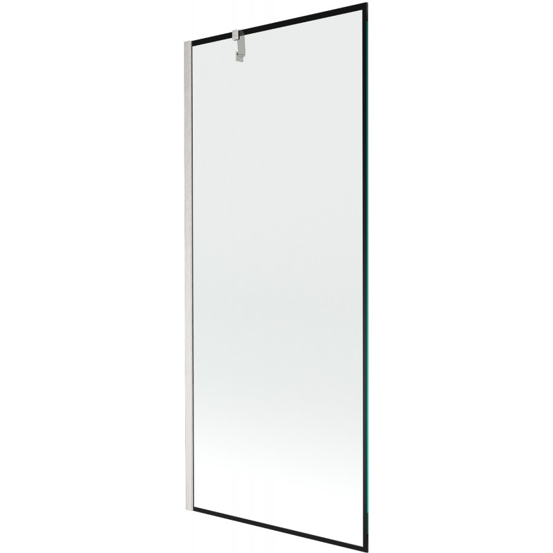 Mexen Next Wannenabtrennung 1-flügelig 80 x 150 cm, schwarzer Rahmen, gebürstetes Nickel - 895-080-000-00-70-97