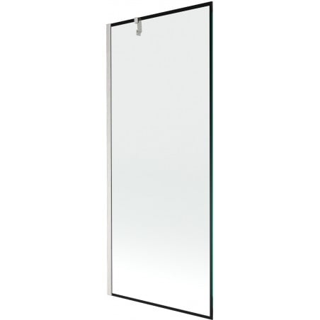 Mexen Next Wannenabtrennung 1-flügelig 80 x 150 cm, schwarzer Rahmen, gebürstetes Nickel - 895-080-000-00-70-97