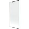 Mexen Next Wannenabtrennung 1-flügelig 80 x 150 cm, schwarzer Rahmen, gebürstetes Nickel - 895-080-000-00-70-97
