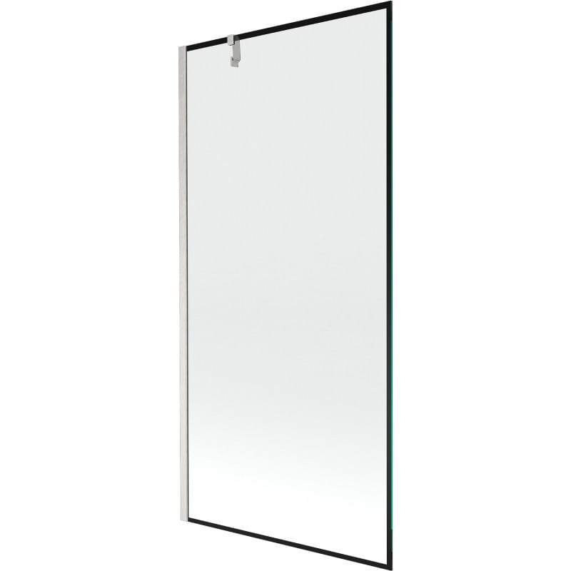 Mexen Next Badewannen-Abtrennung 1-flügelig 90 x 150 cm, schwarzer Rahmen, gebürstetes Nickel - 895-090-000-00-70-97