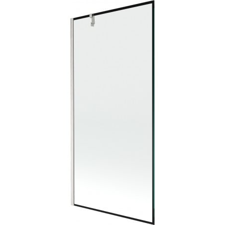 Mexen Next Badewannen-Abtrennung 1-flügelig 90 x 150 cm, schwarzer Rahmen, gebürstetes Nickel - 895-090-000-00-70-97