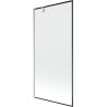 Mexen Next Badewannen-Abtrennung 1-flügelig 90 x 150 cm, schwarzer Rahmen, gebürstetes Nickel - 895-090-000-00-70-97