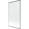 Mexen Next Duschwand 1-flügelig 100 x 150 cm, schwarzer Rahmen, gebürstetes Nickel - 895-100-000-00-70-97