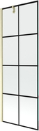 Mexen Next Badewannen-Panel 1-flügelig 70 x 150 cm, schwarzes Gitter, gebürstetes Gold - 895-070-000-00-77-55
