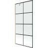 Mexen Next Badewannenwand 1-flügelig 90 x 150 cm, schwarzes Gitter, gebürstetes Gold - 895-090-000-00-77-55