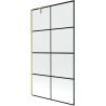 Mexen Next Badewannenabtrennung 1-flügelig 100 x 150 cm, schwarzes Gitter, gebürstetes Gold - 895-100-000-00-77-55