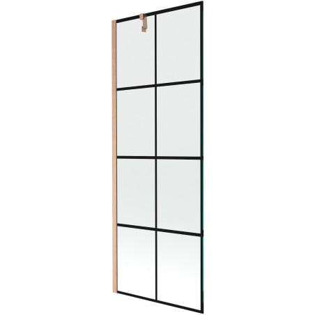 Mexen Next 1-flügelige Badewannenabtrennung 70 x 150 cm, schwarzes Gitter, gebürstetes Kupfer - 895-070-000-00-77-65