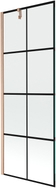 Mexen Next 1-flügelige Badewannenabtrennung 70 x 150 cm, schwarzes Gitter, gebürstetes Kupfer - 895-070-000-00-77-65