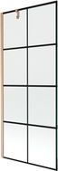 Mexen Next 1-flügelige Duschwand 80 x 150 cm, schwarzes Gitter, gebürstetes Kupfer - 895-080-000-00-77-65