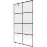 Mexen Next Duschwand einflügelig 100 x 150 cm, schwarzes Gitter, gebürstetes Kupfer - 895-100-000-00-77-65