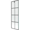 Mexen Next Badewannenwand 1-flügelig 60 x 150 cm, schwarzes Gitter, gebürstetes Gun Gray - 895-060-000-00-77-66