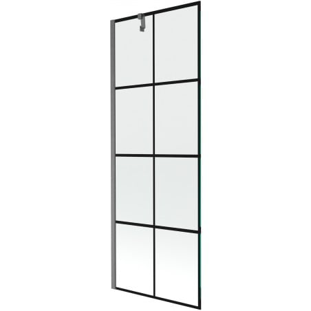 Mexen Next Badewannenabtrennung 1-flügelig 70 x 150 cm, schwarzes Gitter, gebürstetes Gun Gray - 895-070-000-00-77-66