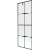 Mexen Next Badewannenabtrennung 1-flügelig 70 x 150 cm, schwarzes Gitter, gebürstetes Gun Gray - 895-070-000-00-77-66
