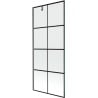 Mexen Next Duschabtrennung 1-flügelig 80 x 150 cm, schwarzes Gitter, gebürstetes Gun Gray - 895-080-000-00-77-66