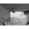 Mexen Next Duschabtrennung 1-flügelig 80 x 150 cm, schwarzes Gitter, gebürstetes Gun Gray - 895-080-000-00-77-66
