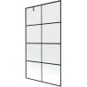 Mexen Next Badewannenfaltwand 1-flügelig 100 x 150 cm, schwarzes Gitter, gebürstetes Gun Gray - 895-100-000-00-77-66