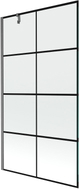 Mexen Next Badewannenfaltwand 1-flügelig 100 x 150 cm, schwarzes Gitter, gebürstetes Gun Gray - 895-100-000-00-77-66