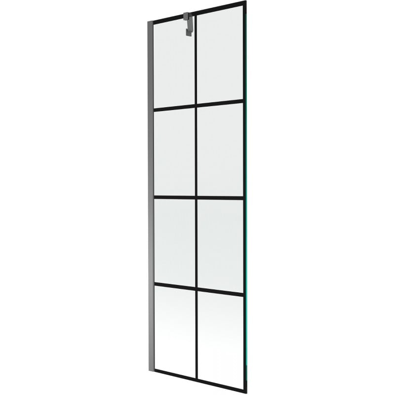 Mexen Next Duschabtrennung 1-flügelig 60 x 150 cm, schwarzes Gitter, Gun Metal - 895-060-000-00-77-95