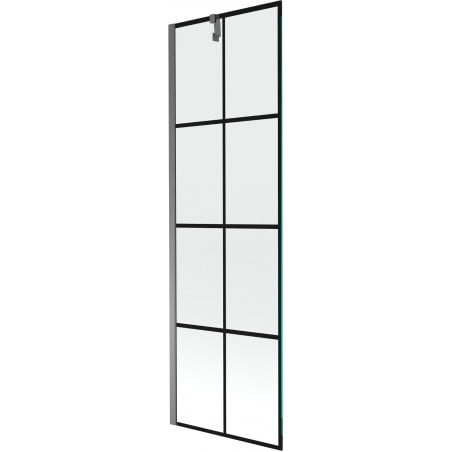 Mexen Next Duschabtrennung 1-flügelig 60 x 150 cm, schwarzes Gitter, Gun Metal - 895-060-000-00-77-95