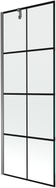 Mexen Next Badewannenfaltwand 1-flügelig 70 x 150 cm, schwarzes Gitter, Gun Metal - 895-070-000-00-77-95